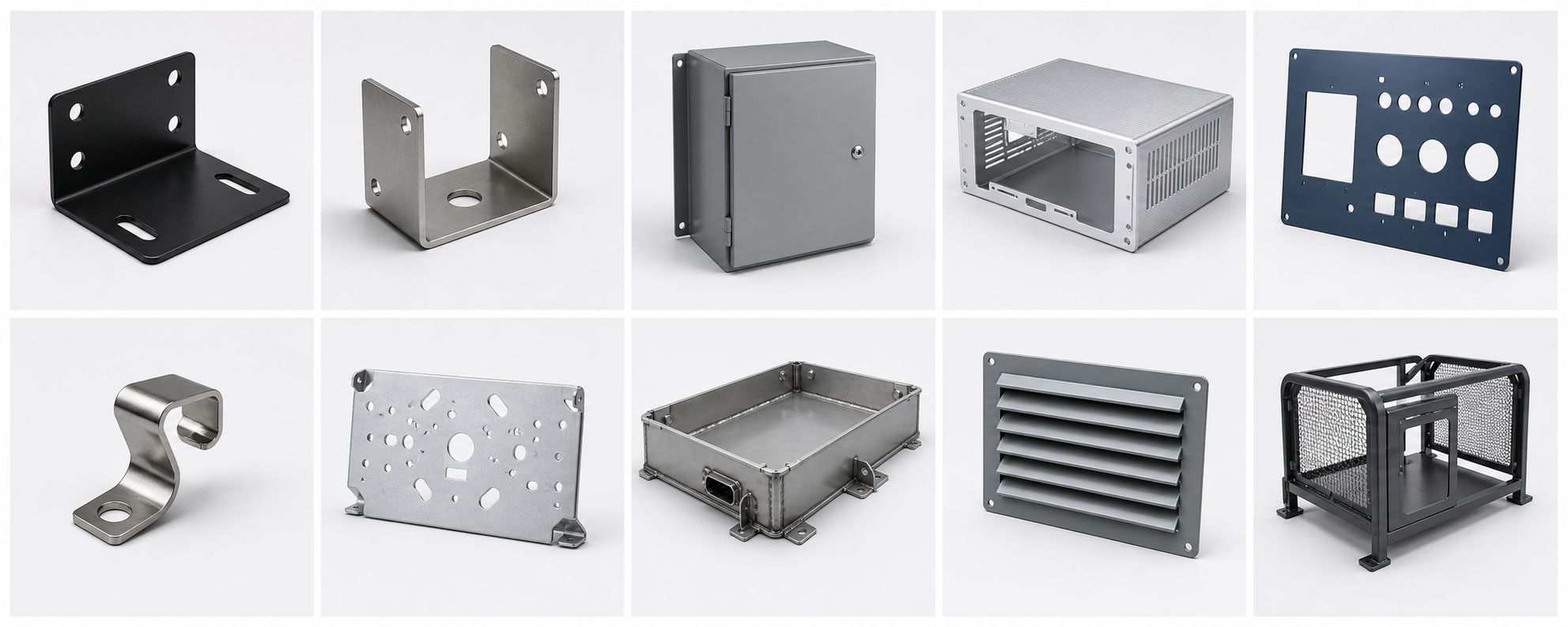 Laser cut, bent and stamped sheet-metal parts